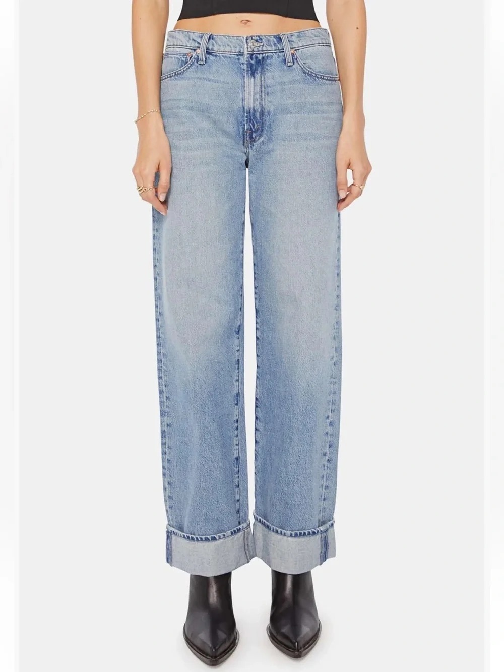 Mother Dodger Skimp Cuff Denim Jeans : 31